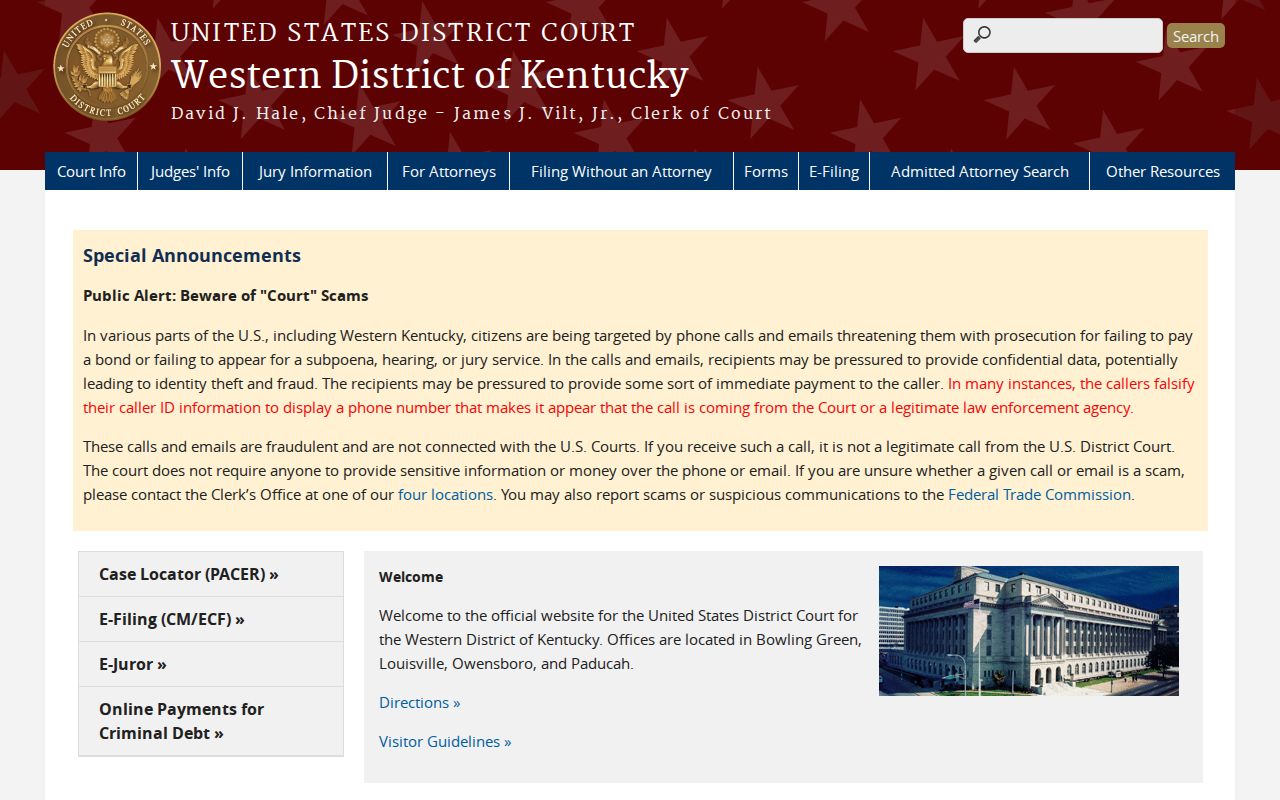 Federal court source distinct from Calloway County criminal case records