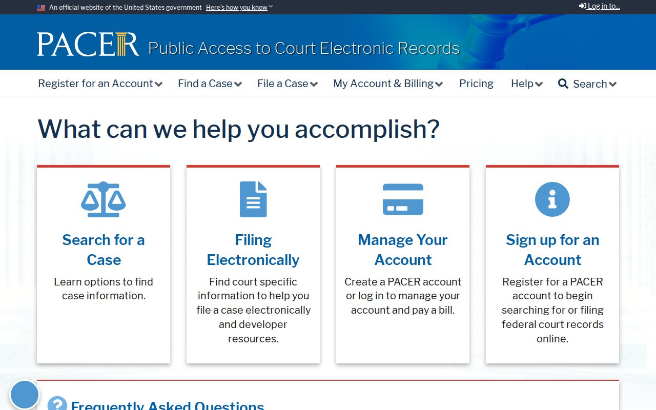 PACER federal court records interface for a Hazel-related federal case