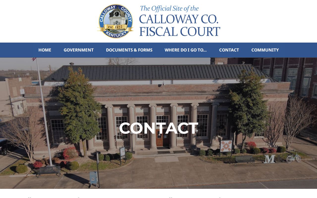 Calloway County criminal history agency contact directory