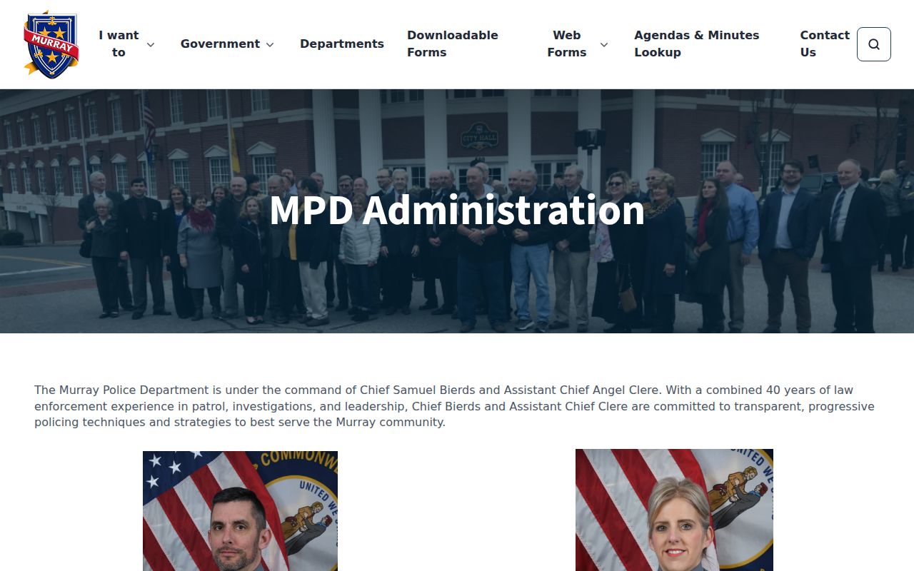 Murray Police Department administration and records information page